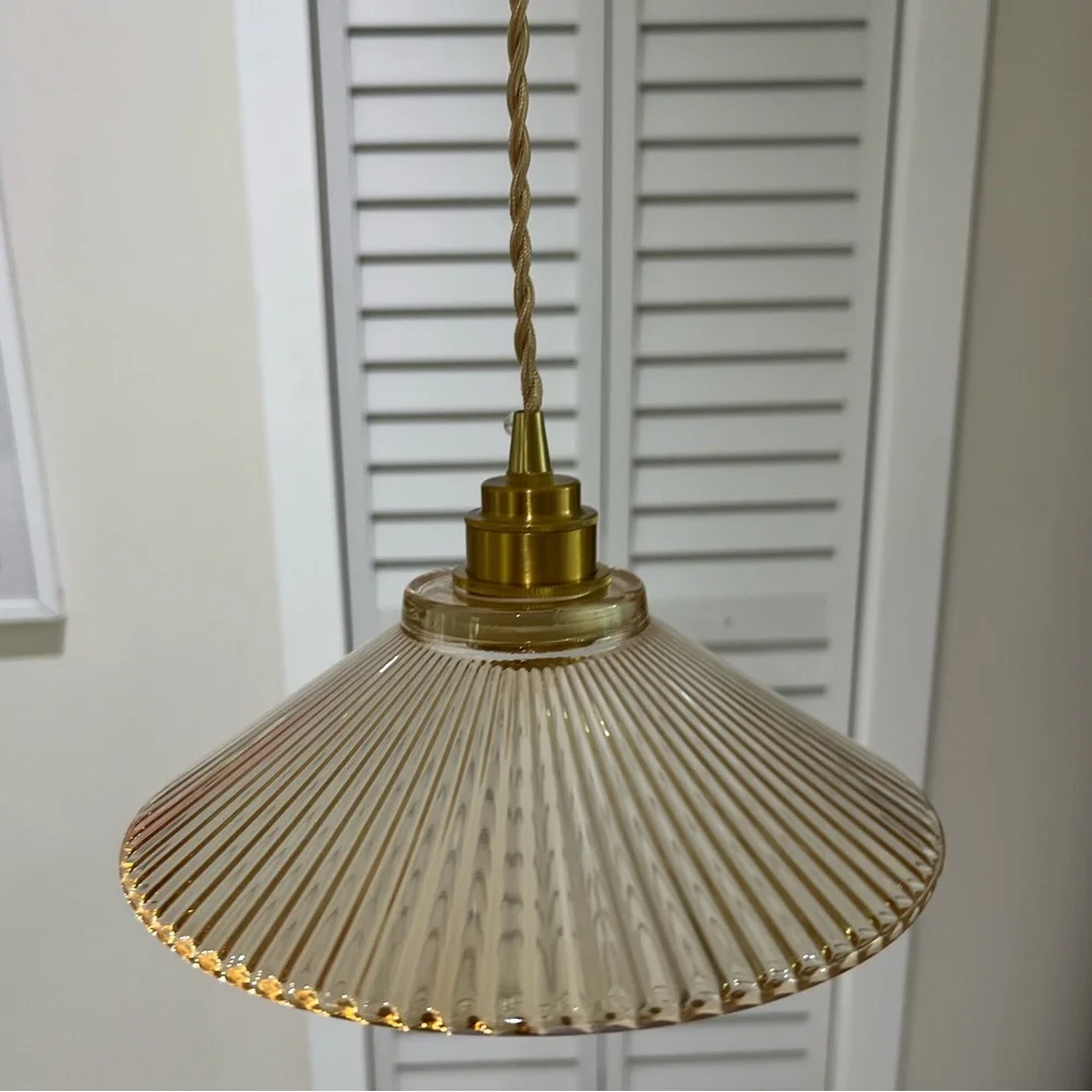 KucooN Chandelier Ceiling Lamp Light - Brass glass